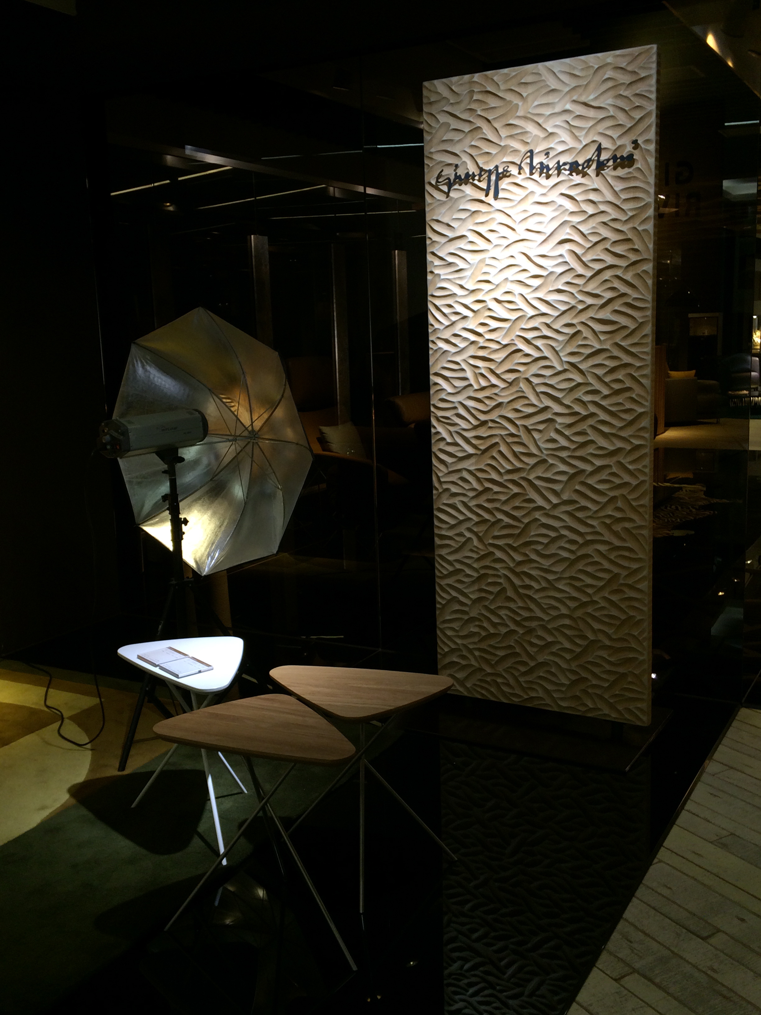 Handcrafted sign at the Showroom Entrance – Shanghai